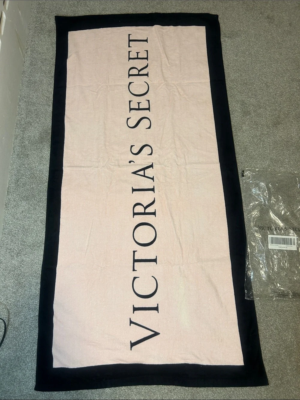 Victoria's Secret Pink Beach Towel with Vertical Logo